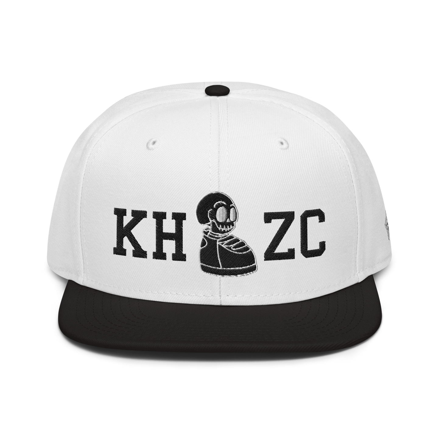 KICK HEADZ CLUB Black & White Snapback Hat