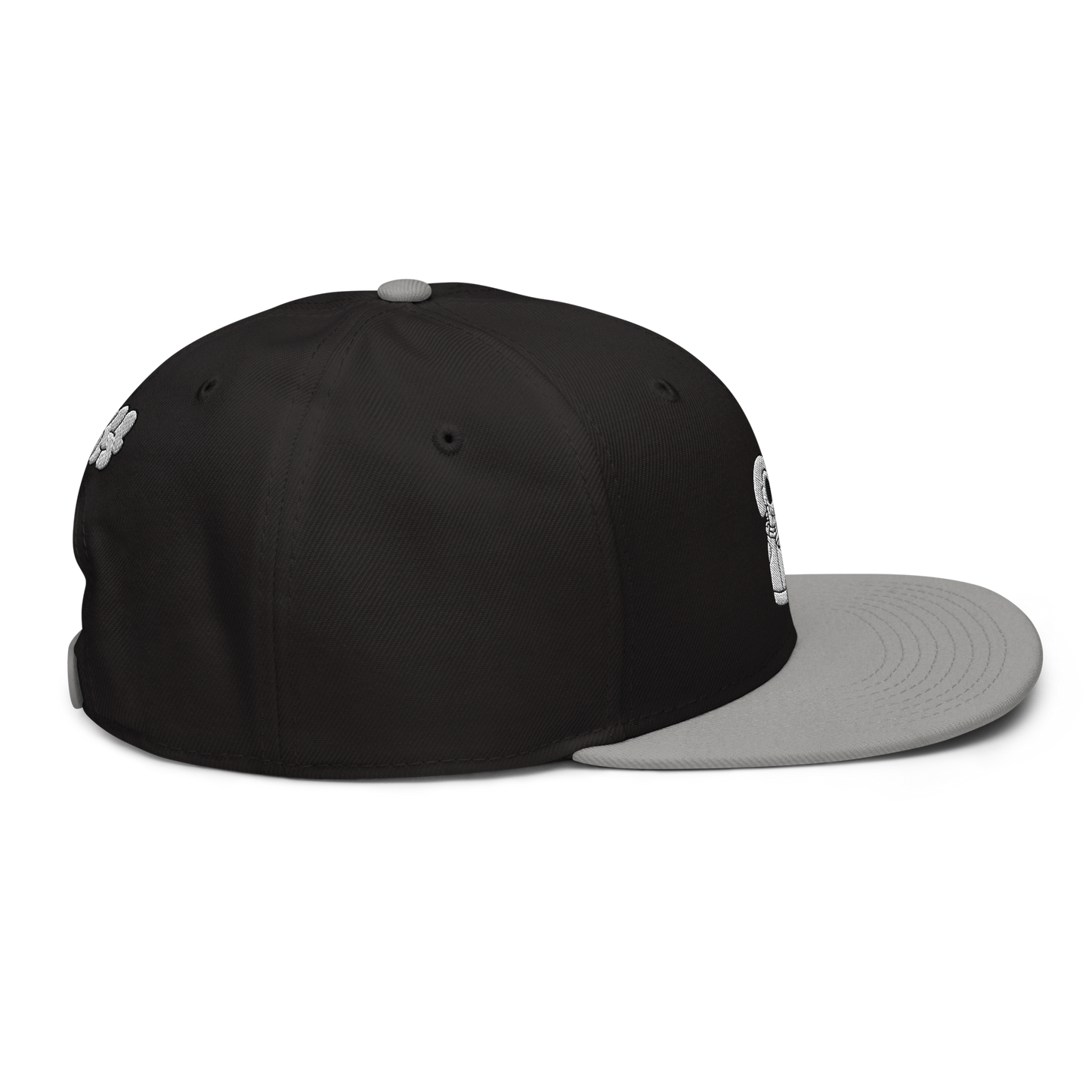 KICK HEADZ Logo Black Snapback Hat w/Grey Brim