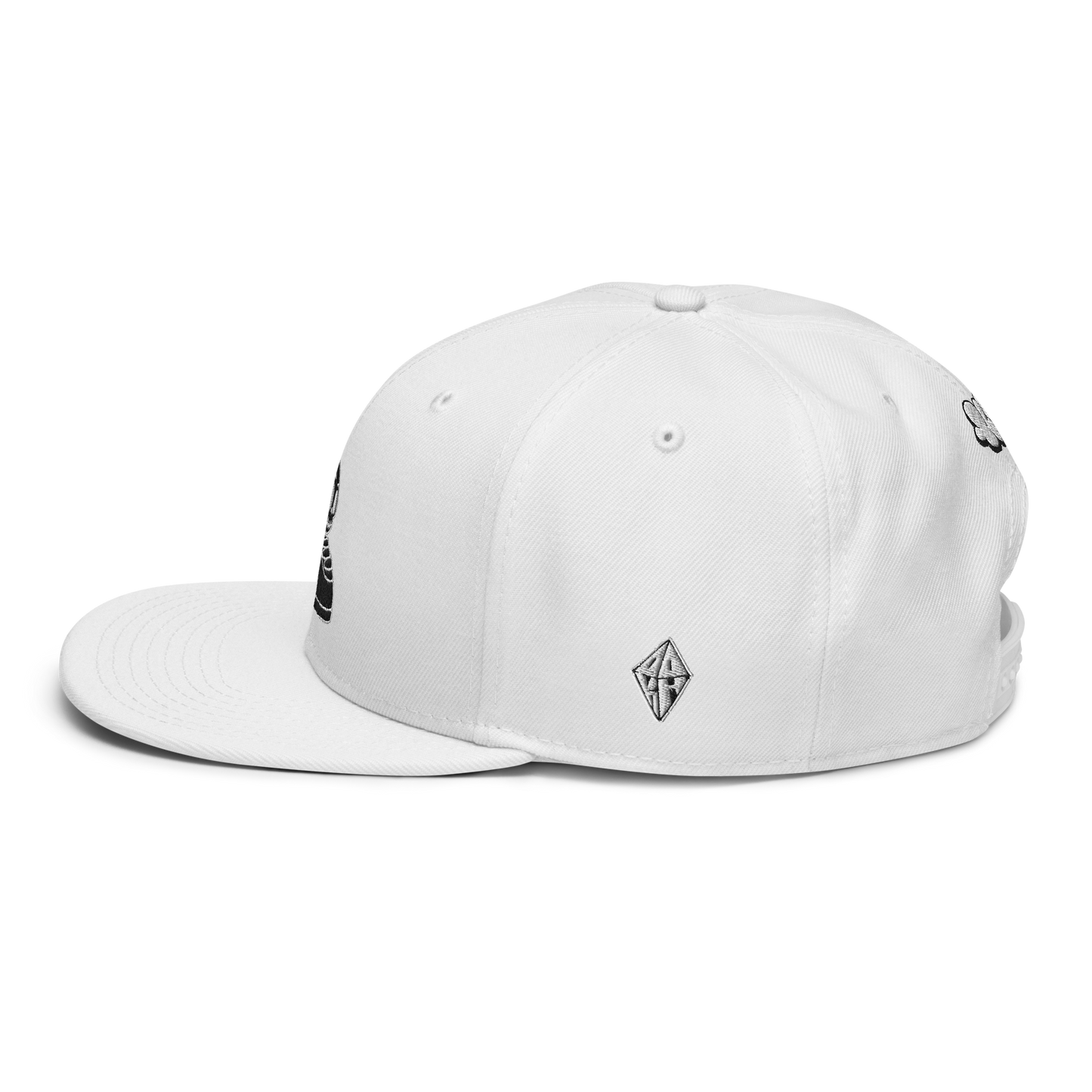 Kick Headz Black out Logo on White Snapback Hat