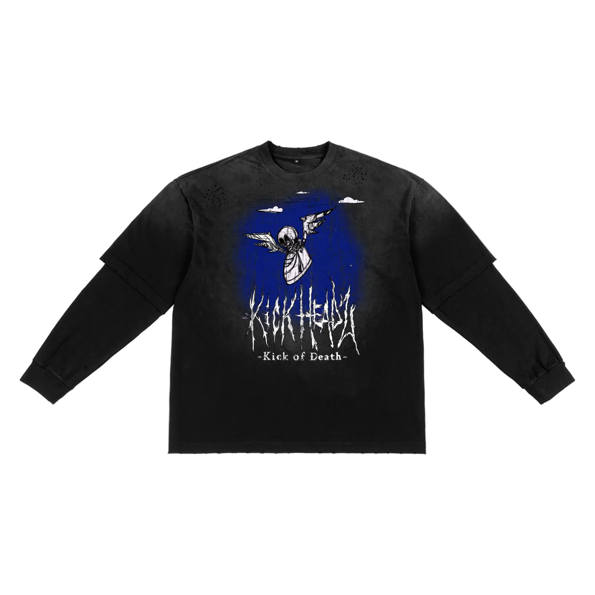 Sunfade Hand-Frayed Faux Two-Piece T-Shirt