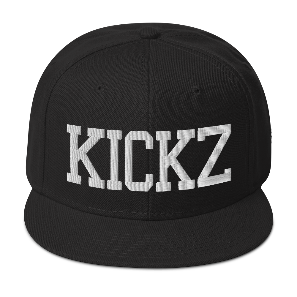 KICKZ 3D Snapback Hat with Kick Head Felt Patch