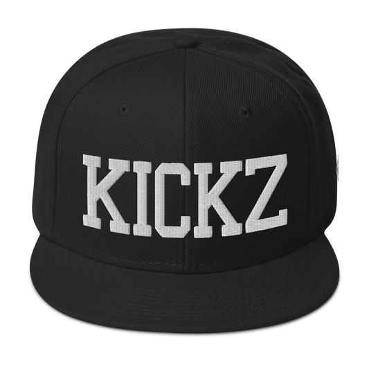 KICKZ 3D Snapback Hat with Kick Head Felt Patch