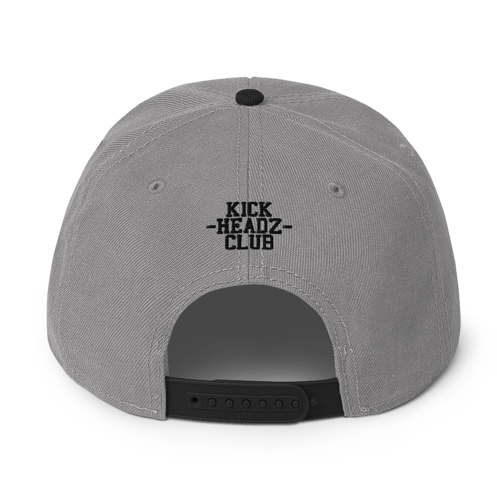 KICK HEADZ CLUB Grey Snapback Hat w/ Black Brim