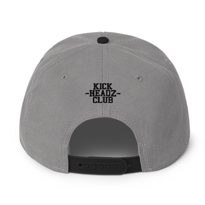 KICK HEADZ CLUB Grey Snapback Hat w/ Black Brim