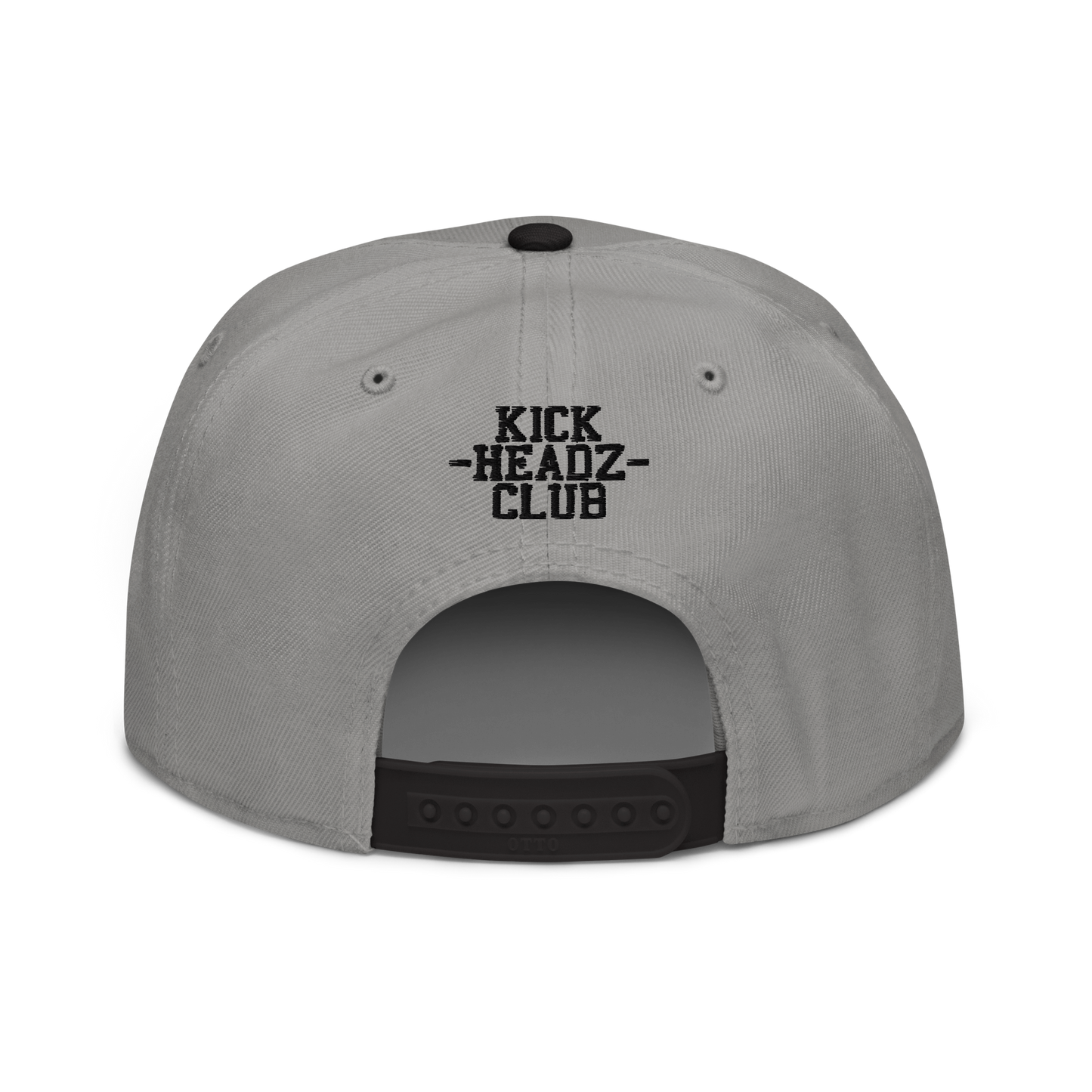 KICK HEADZ CLUB Grey Snapback Hat w/ Black Brim