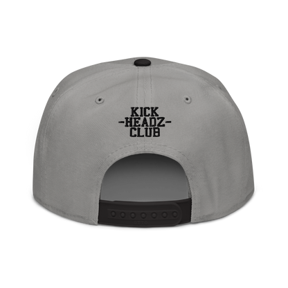 KICK HEADZ CLUB Grey Snapback Hat w/ Black Brim