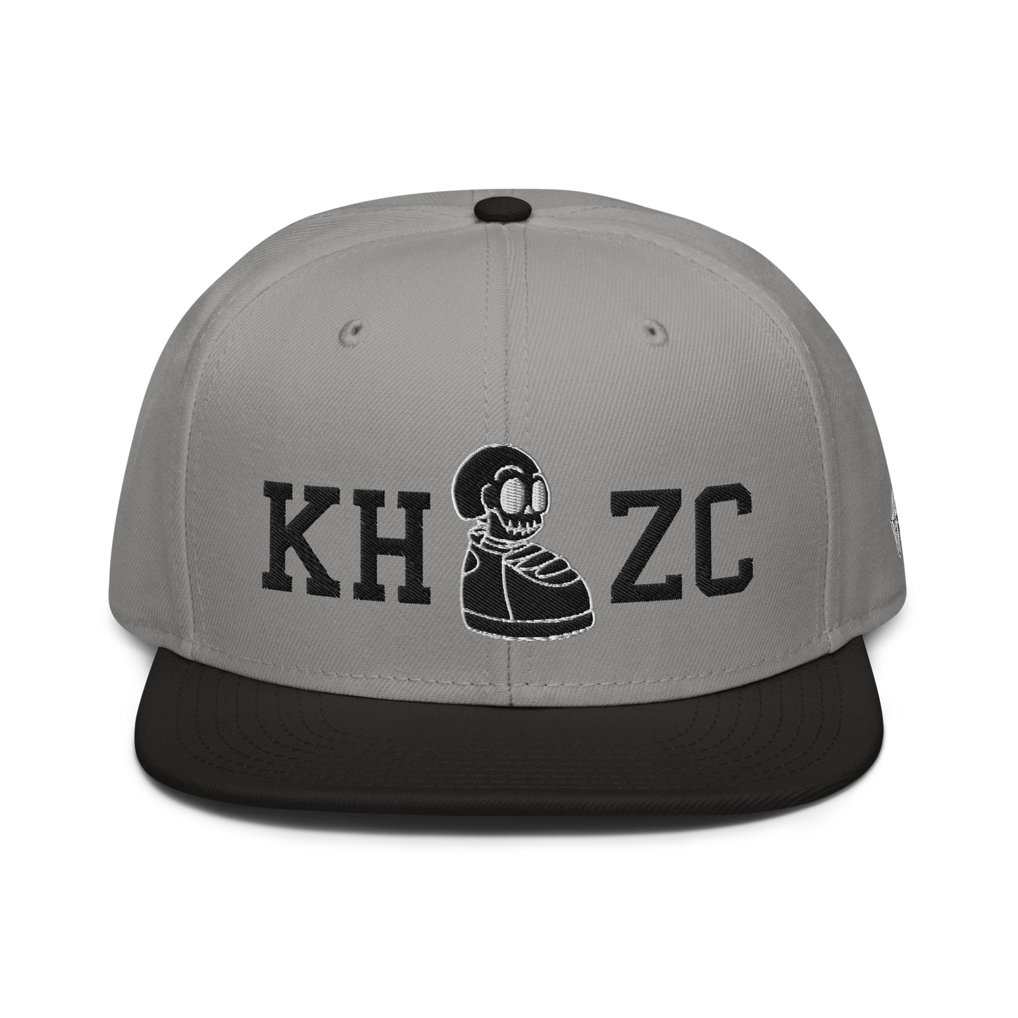 KICK HEADZ CLUB Grey Snapback Hat w/ Black Brim