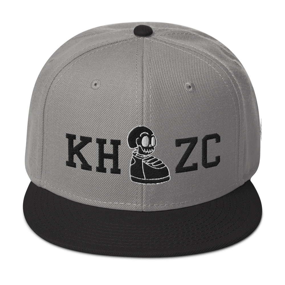 KICK HEADZ CLUB Grey Snapback Hat w/ Black Brim