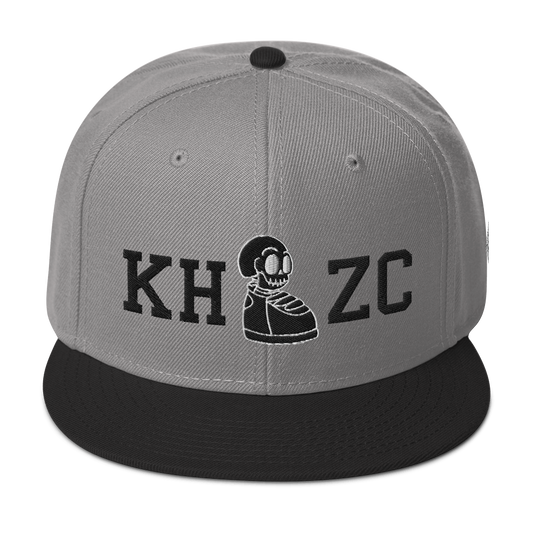 KICK HEADZ CLUB Grey Snapback Hat w/ Black Brim