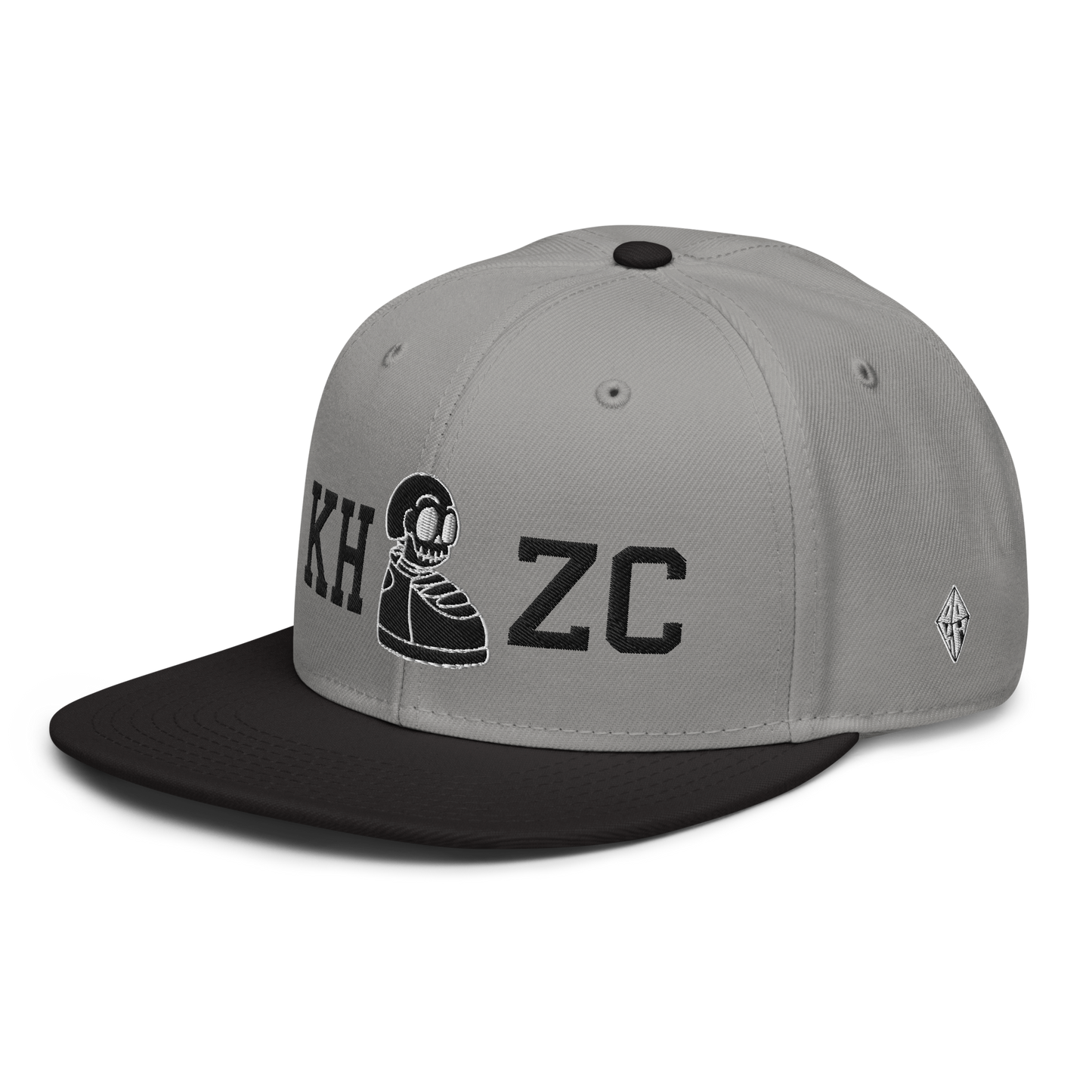 KICK HEADZ CLUB Grey Snapback Hat w/ Black Brim