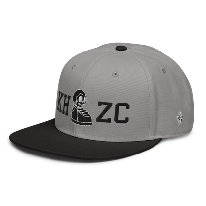 KICK HEADZ CLUB Grey Snapback Hat w/ Black Brim