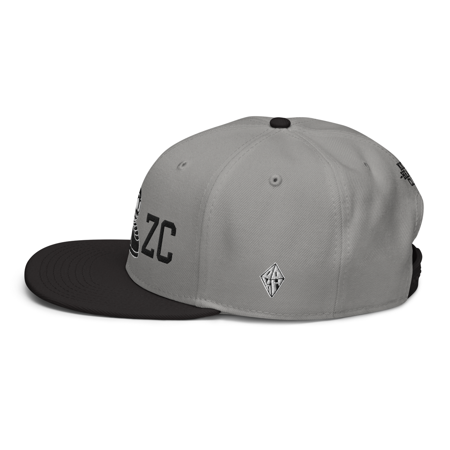 KICK HEADZ CLUB Grey Snapback Hat w/ Black Brim