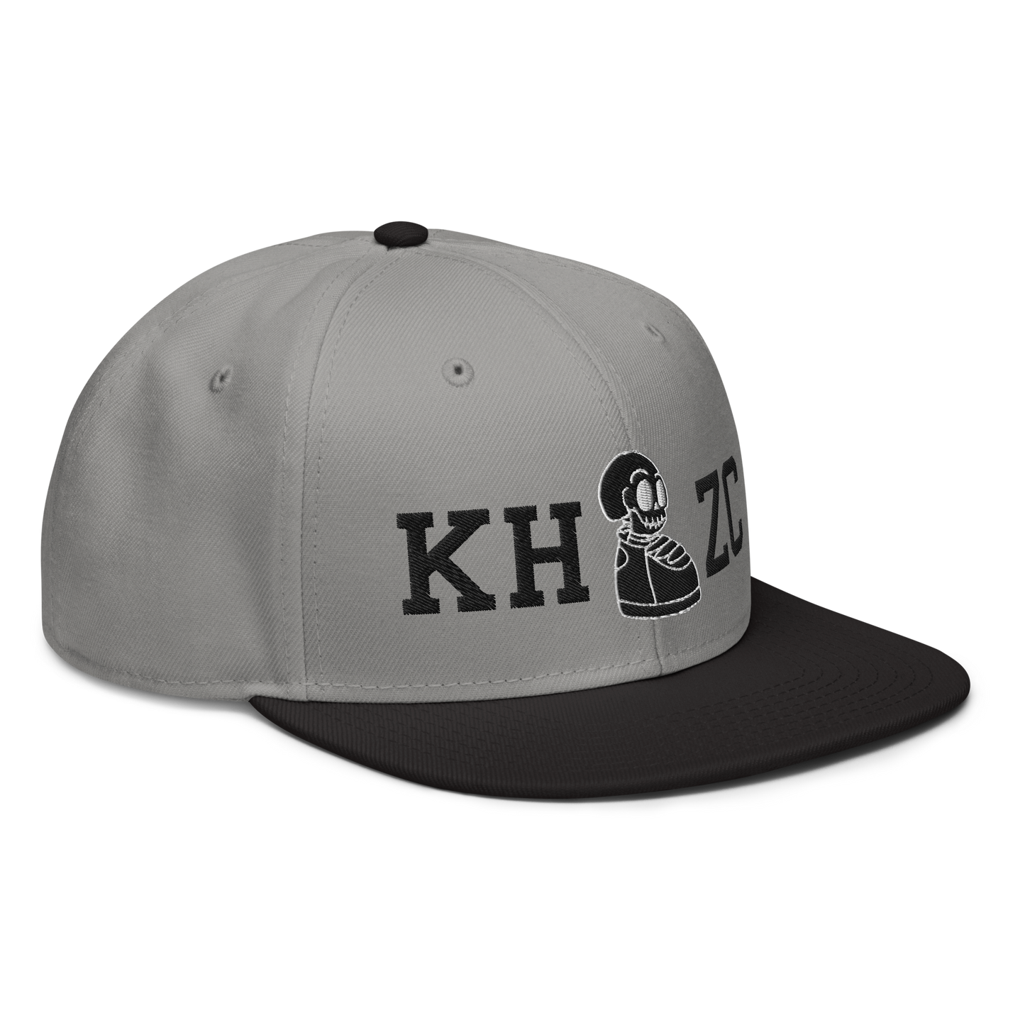 KICK HEADZ CLUB Grey Snapback Hat w/ Black Brim