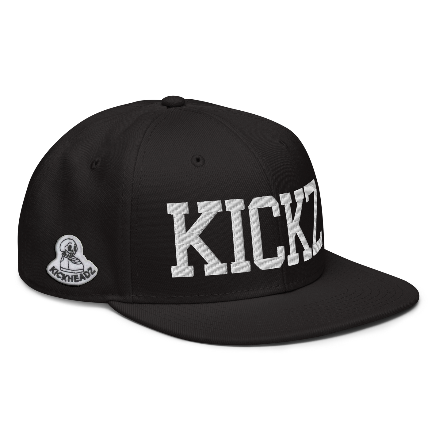KICKZ 3D Snapback Hat with Kick Head Felt Patch