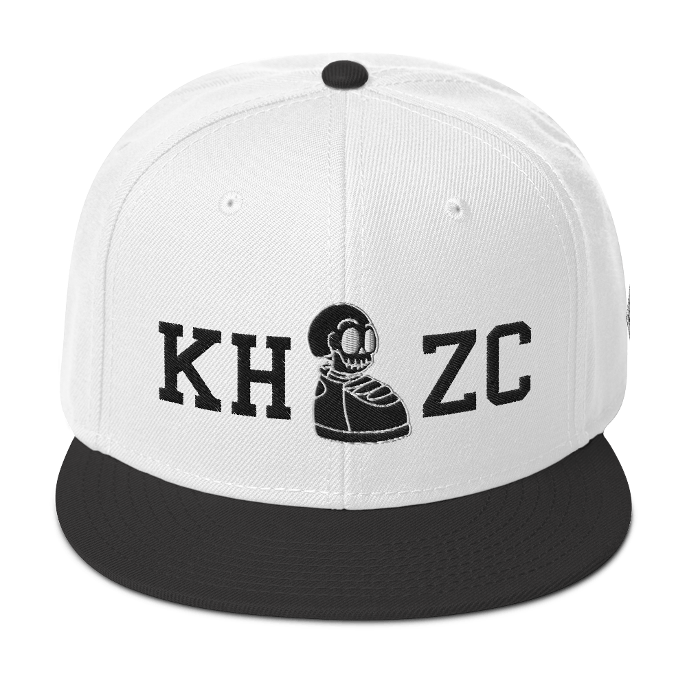 KICK HEADZ CLUB Black & White Snapback Hat