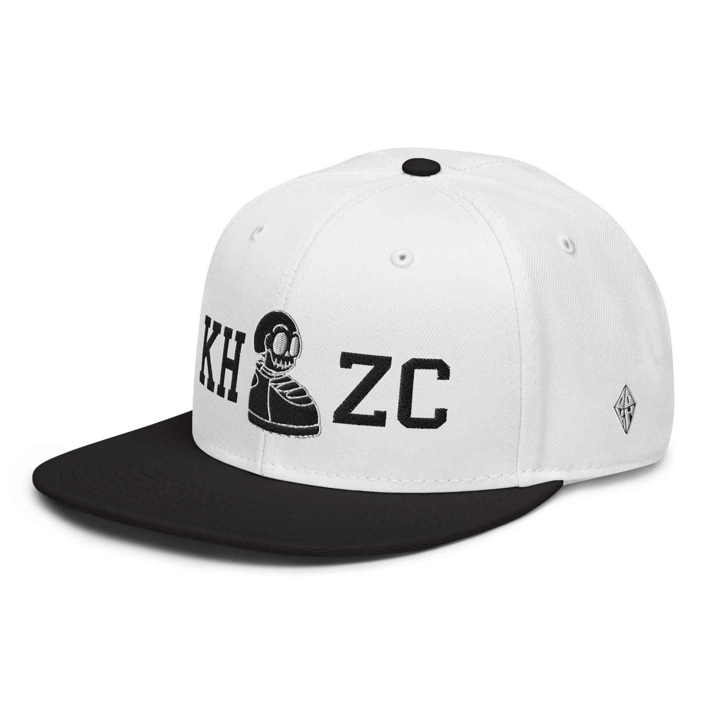 KICK HEADZ CLUB Black & White Snapback Hat
