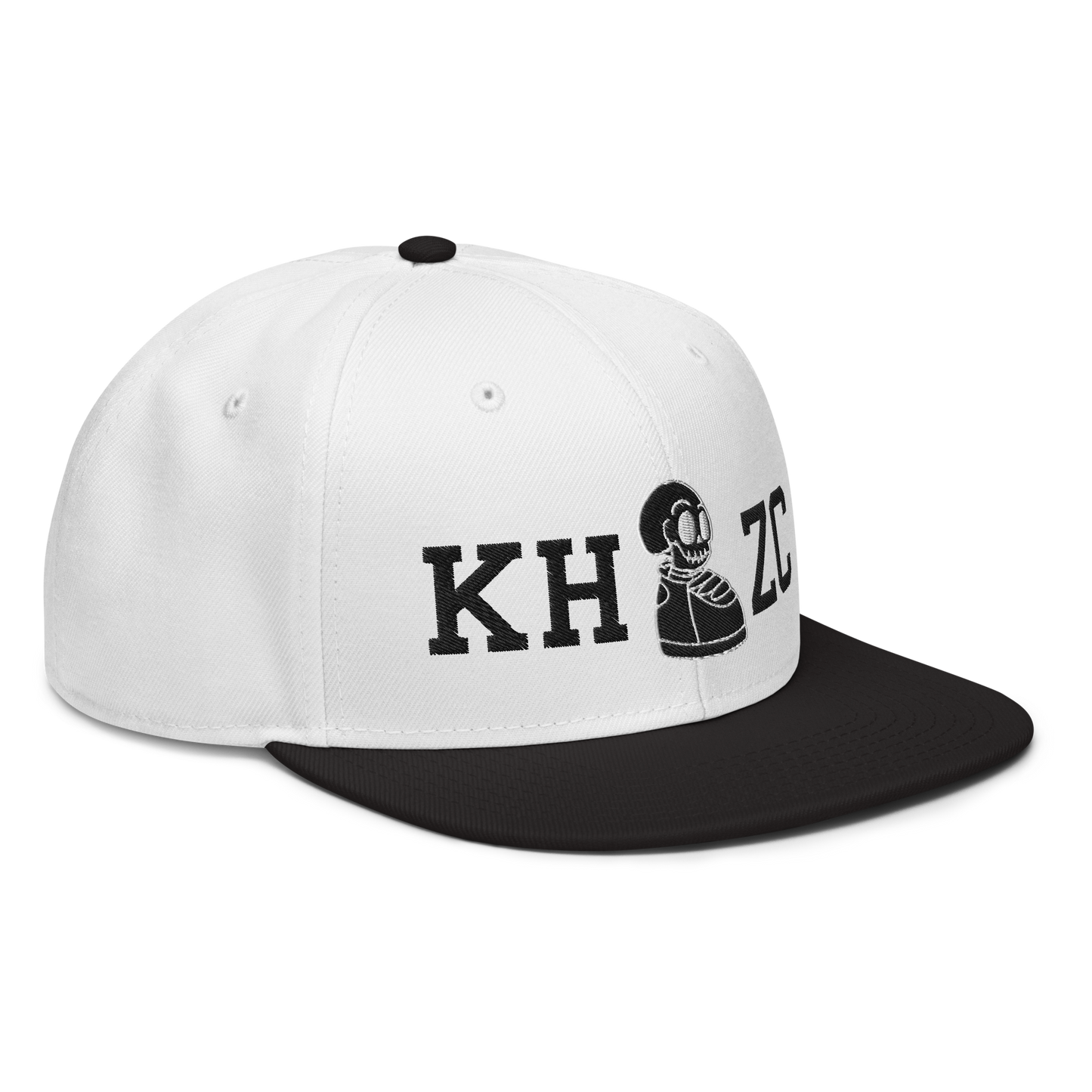 KICK HEADZ CLUB Black & White Snapback Hat
