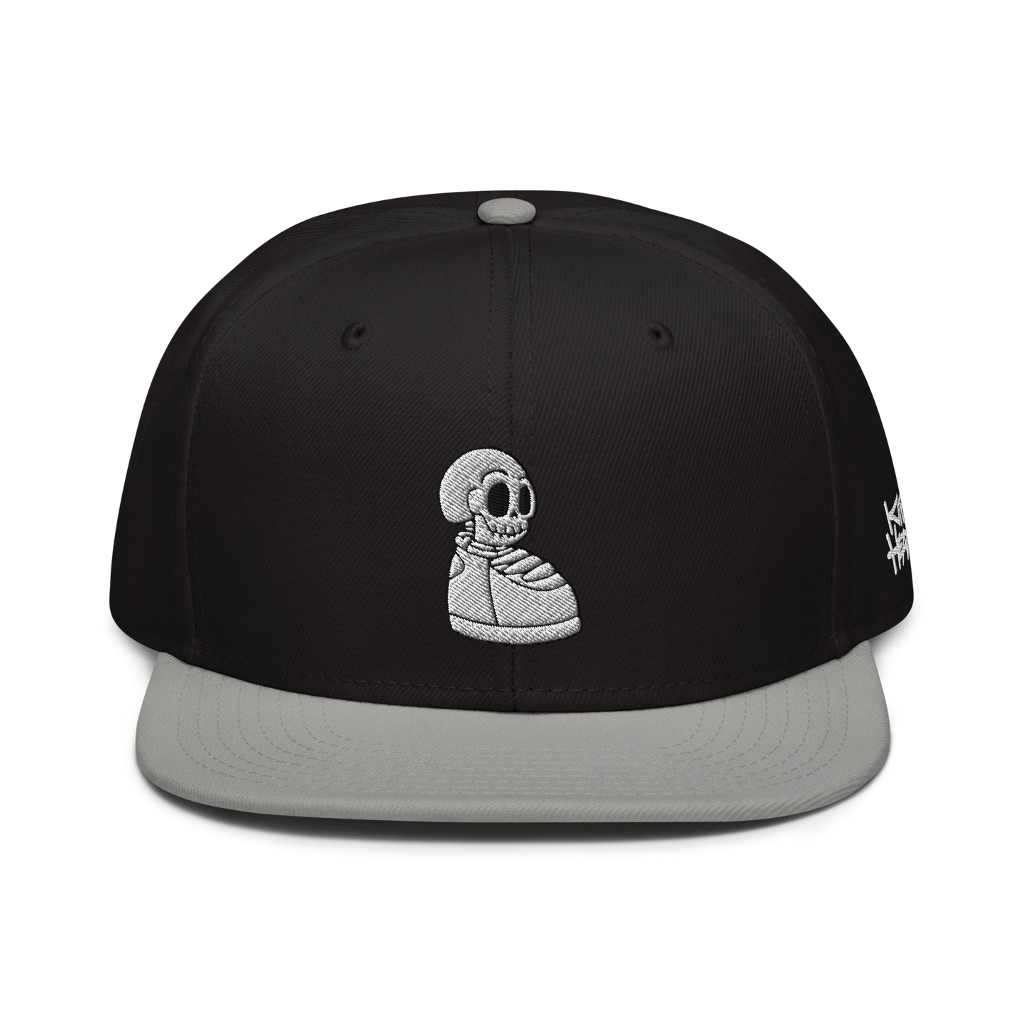 KICK HEADZ Logo Black Snapback Hat w/Grey Brim
