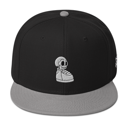 KICK HEADZ Logo Black Snapback Hat w/Grey Brim