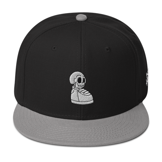 KICK HEADZ Logo Black Snapback Hat w/Grey Brim