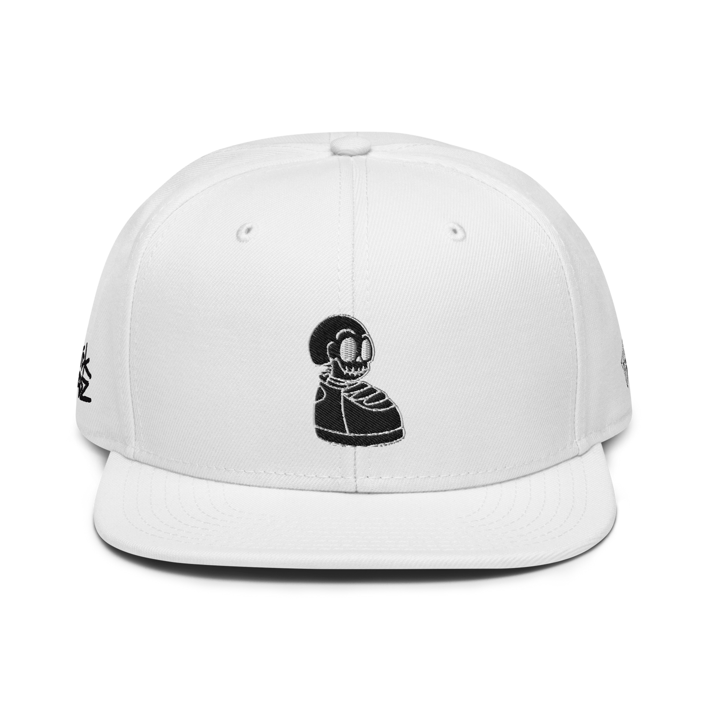Kick Headz Black out Logo on White Snapback Hat