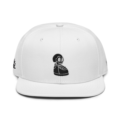 Kick Headz Black out Logo on White Snapback Hat
