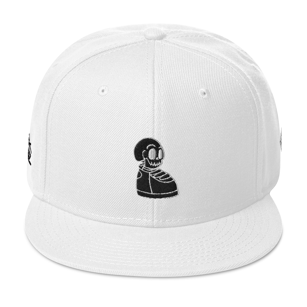 Kick Headz Black out Logo on White Snapback Hat