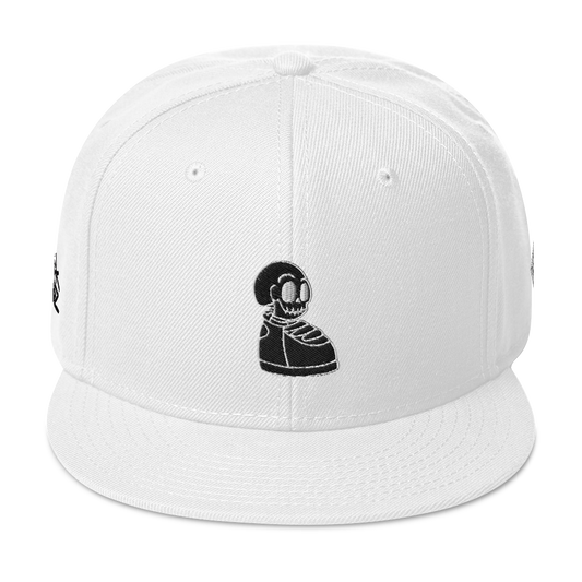 Kick Headz Black out Logo on White Snapback Hat