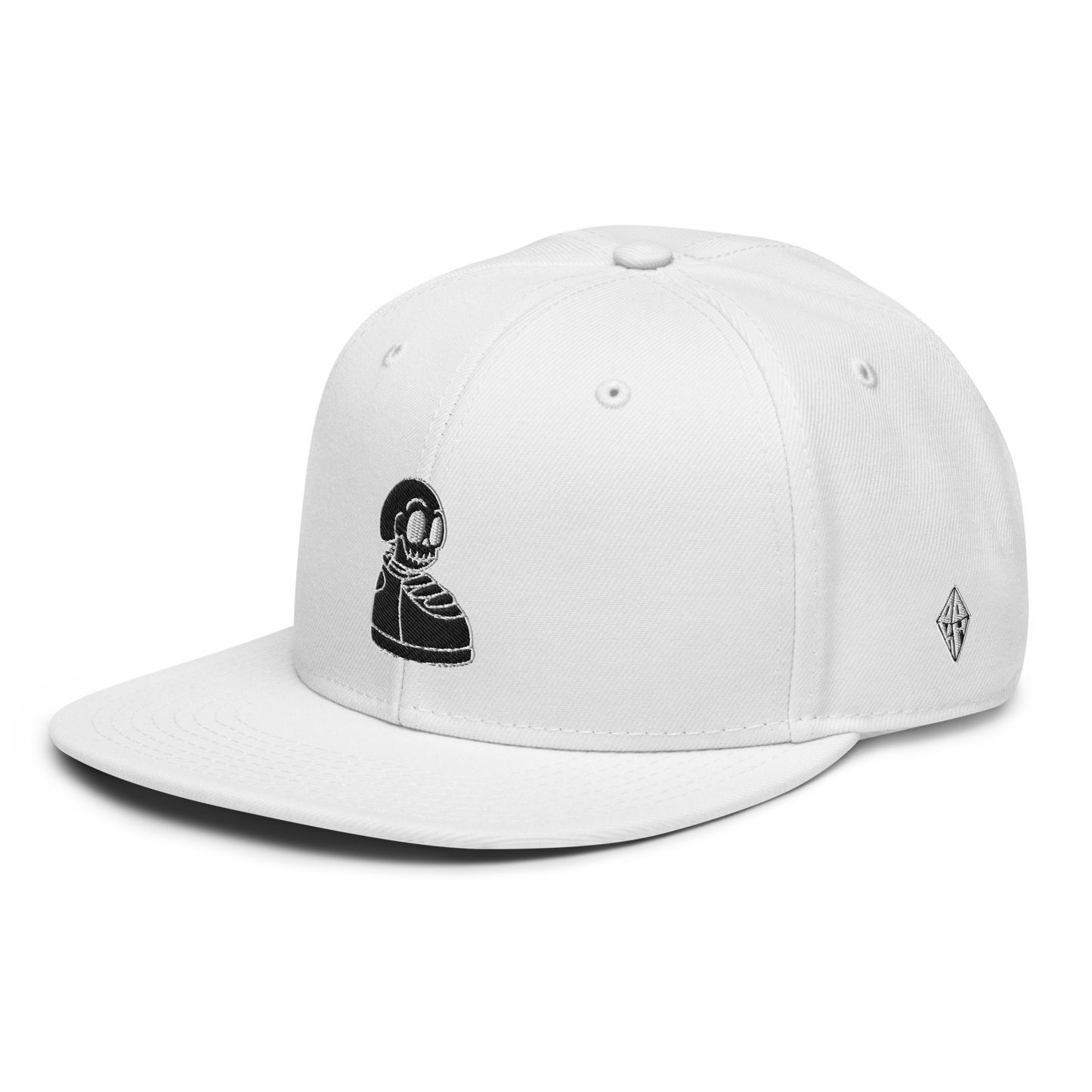 Kick Headz Black out Logo on White Snapback Hat