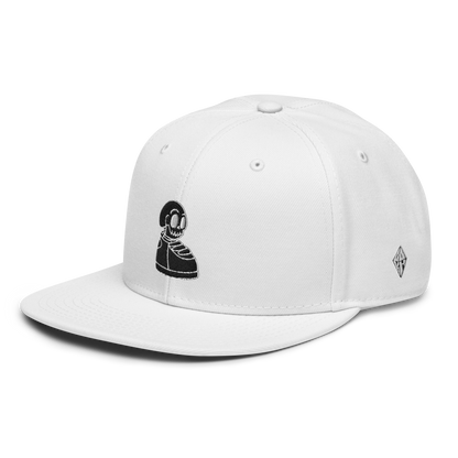 Kick Headz Black out Logo on White Snapback Hat