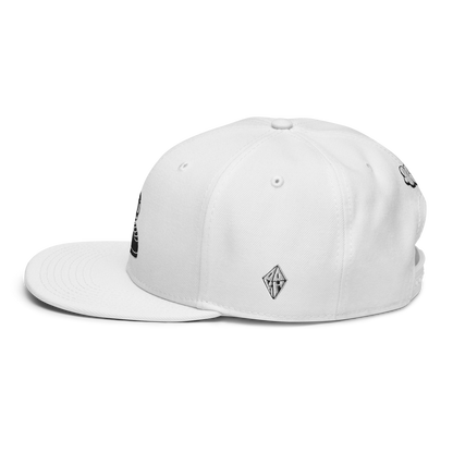 Kick Headz Black out Logo on White Snapback Hat