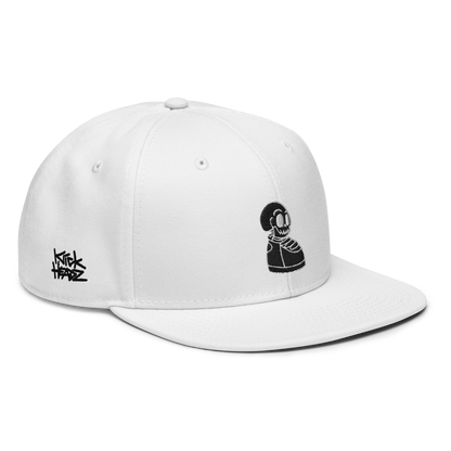 Kick Headz Black out Logo on White Snapback Hat